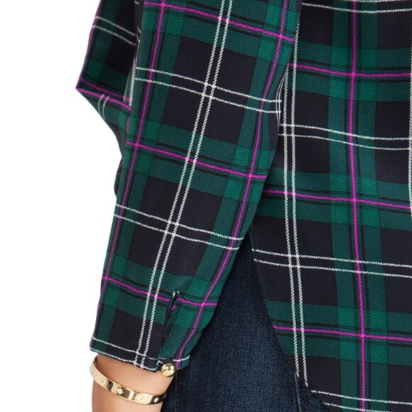 Amanda Uprichard Crossover Blouse Scotch Plaid XS Like New - Picture 5 of 5